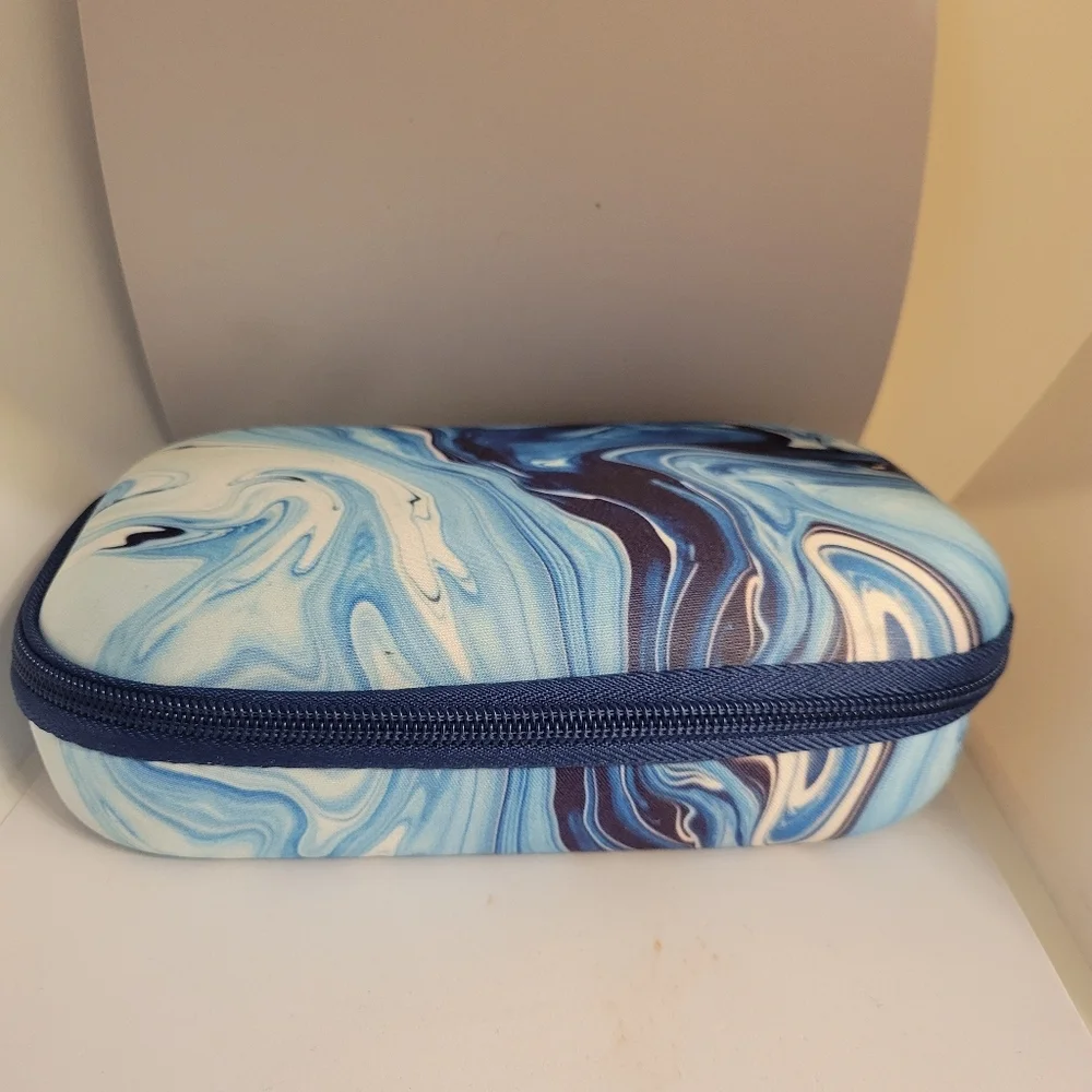Zipit Blue Marble Hard Shell Pencil Case Zipper Storage Organizer